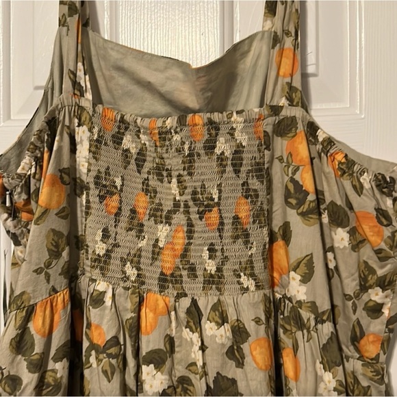 DIP Floral dress 3X Tie Shoulders Oranges - Picture 4 of 4